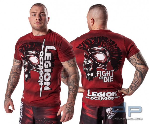 LEGION OCTAGON T-Shirt Fight or Die, rot Größe L