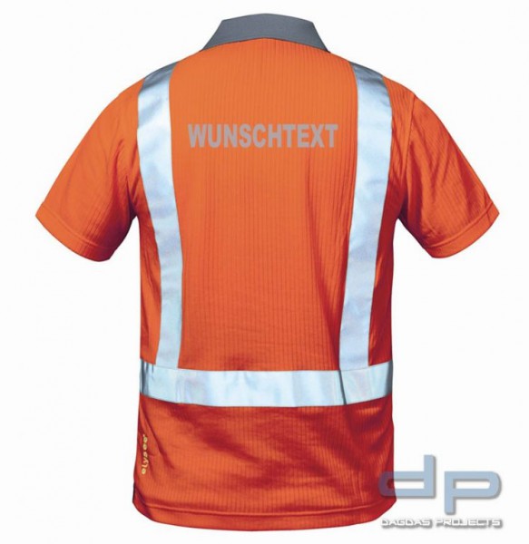 Behörden 3M Warnschutz Polo-Shirt mit Aufdruck nach Wunsch in reflex silber in Orange/Grau