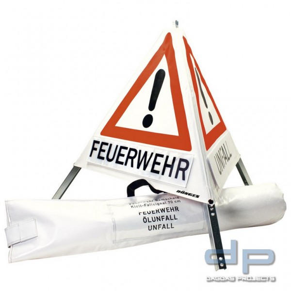 Dönges Klett-Faltsignal, 700 mm, Tagesleuchtfarbe, Feuerwehr, Unfall, Ölunfall