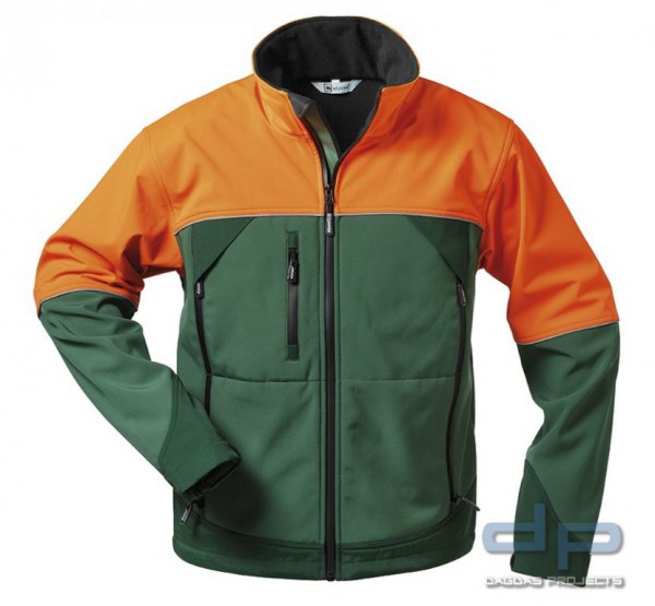 Softshell Jacke in Grün/Orange