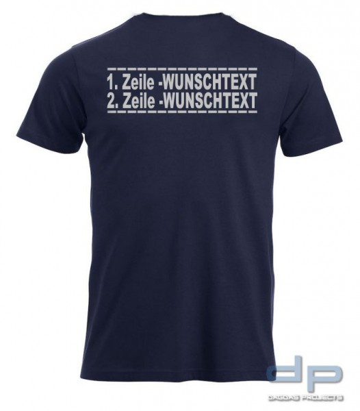 Clique New Classic-T Shirt mit 2 zeiligem Wunschaufdruck gestrichelte Linien in verschiedenen Farben