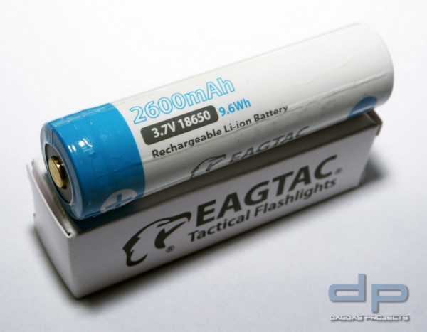 EAGTAC 18650 Lithium Akku, 2600mAh, protected