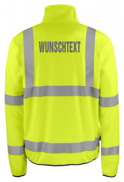 Projob 6105 LEICHTE SOFTSHELL JACKE EN ISO 20471 KLASSE 3 in Gelb und Orange mit Aufdruck nach Wunsc