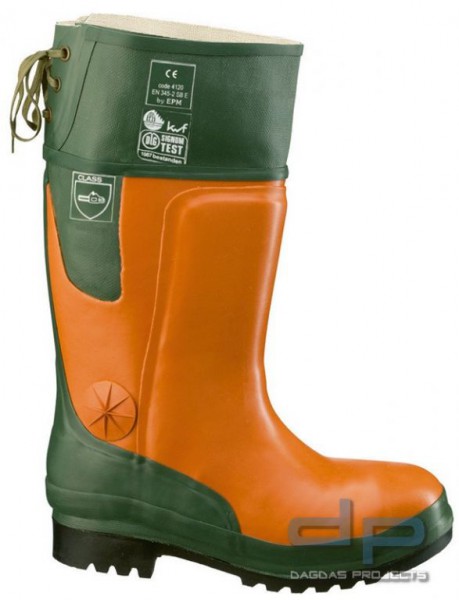 DIP Sägeschutz-Stiefel in Oliv/Orange besetzt