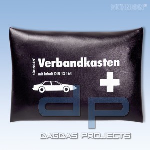 KFZ-Verbandkissen schwarz mit Füllung Standard DIN 13164