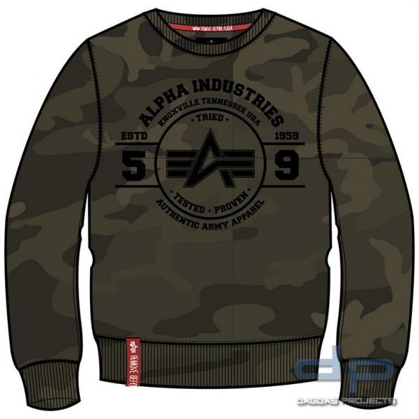 Alpha Industries Authentic Vinyl Sweater dark olive camo