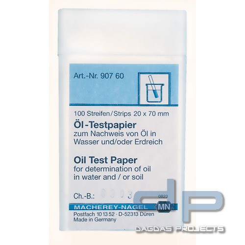 Öl-Testpapier 100 Teststreifen 20 x 70 mm