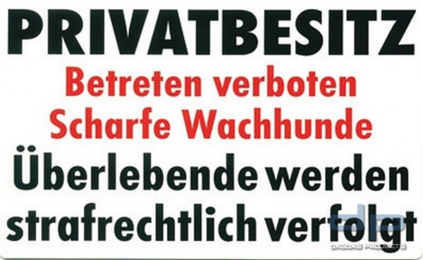 Warnschild "Privatbesitz"