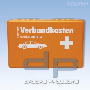 KFZ-Verbandkasten leer Kunststoff orange