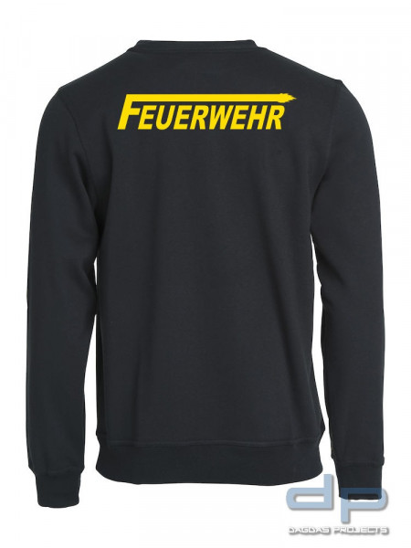 Feuerwehr Logo Sweat-Shirt Super Premium T in Schwarz mit gelber Folie Größe: S