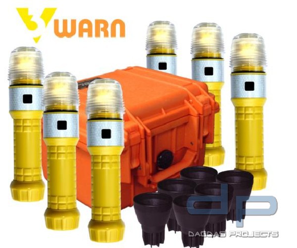 6er Set 3Warn LED-Blitzleuchte