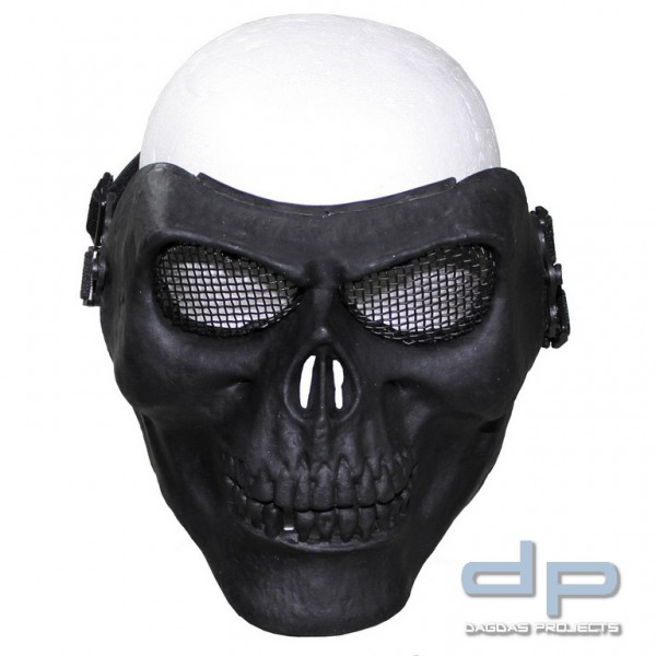 Gittermaske, "Totenkopf", schwarz, Deko