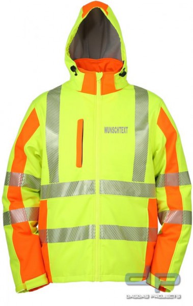 Winter-Softshell-Warnschutzjacke neongelb/warnorange mit