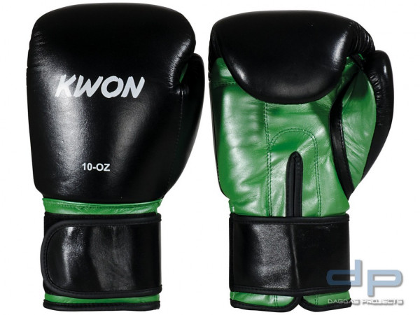 Boxhandschuhe Knocking in Schwarz/Grün Gewicht: 12 oz