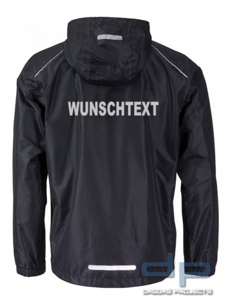 Mens’ Rain Jacket Regenjacke Windbreaker mit Wunschaufdruck in Reflex Silber in verschiedenen Farben