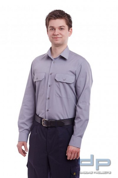 Diensthemd Modell 001 langarm Farbe: Grau