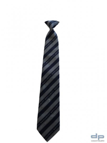 Security Krawatte im Streifen Design Farbe: Marine/Silber mit Vorsteckclip