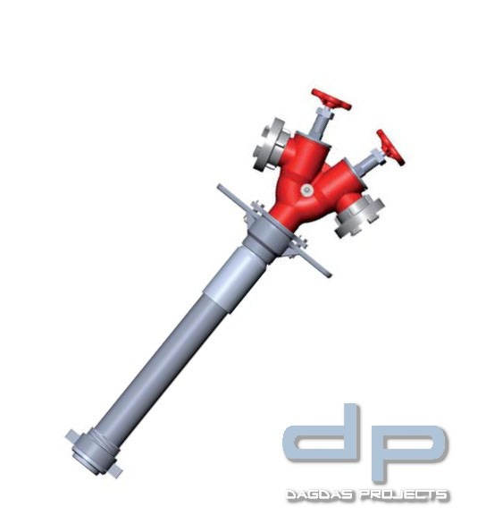 Standrohr 2 x Storz - C absperrbar DN 50 lange Ausführung