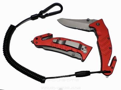 Einhand Rettungsmesser Firefighter II mit Clip & Spirale