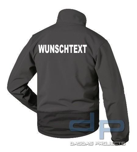 Softshell Jacke schwarz mit Wunschtext