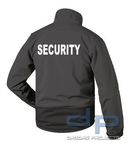 SECURITY Sweat-Jacke Jacke Pullover mit Kapuze Black Aufdruck in weiß 