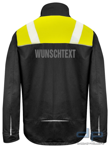 Projob 5427 SERVICEJACKE in Schwarz/Gelb und Blau/Gelb mit Aufdruck nach Wunsch auf dem Rücken